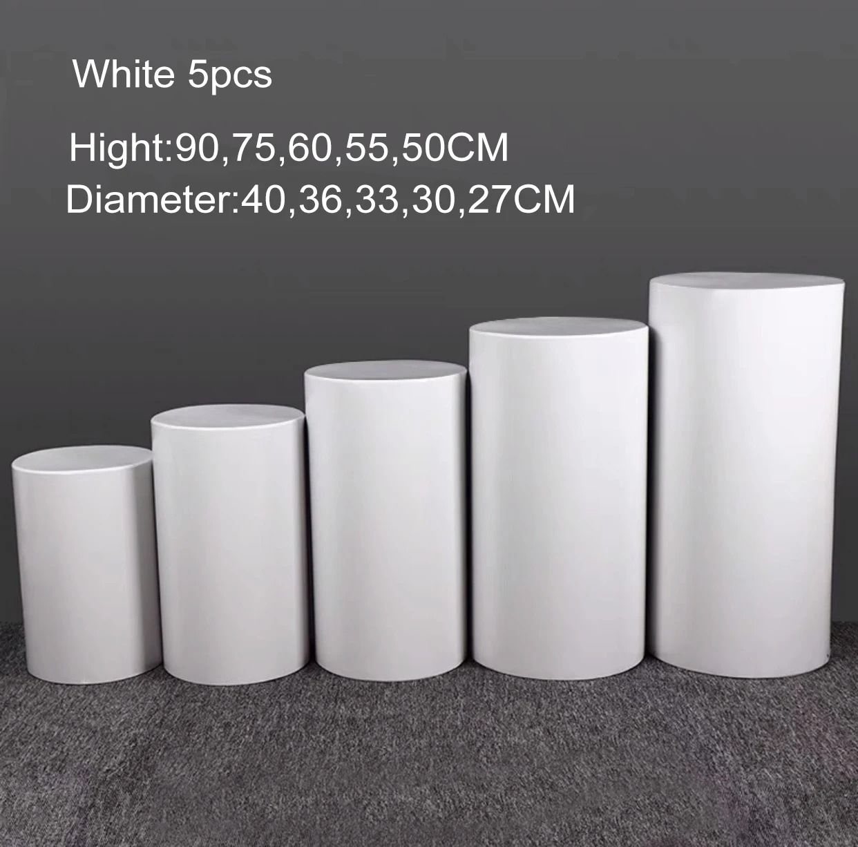 Round Cylinder Pedestal Display Stands For Events And Weddings 7