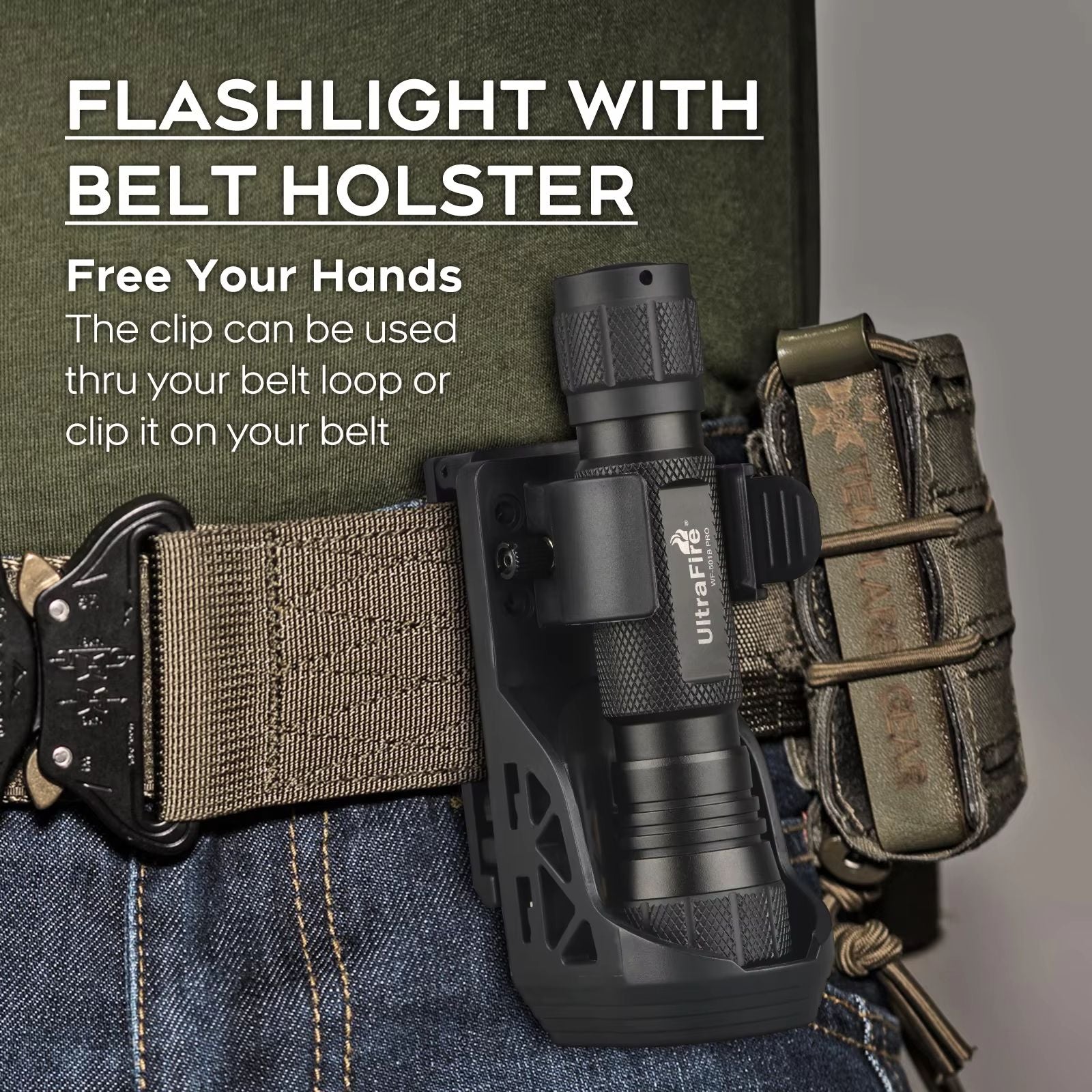 UltraFire WF501B Tactical LED Flashlight  1200 Lumens Rechargeable Torch For Police Army And Outdoo 2