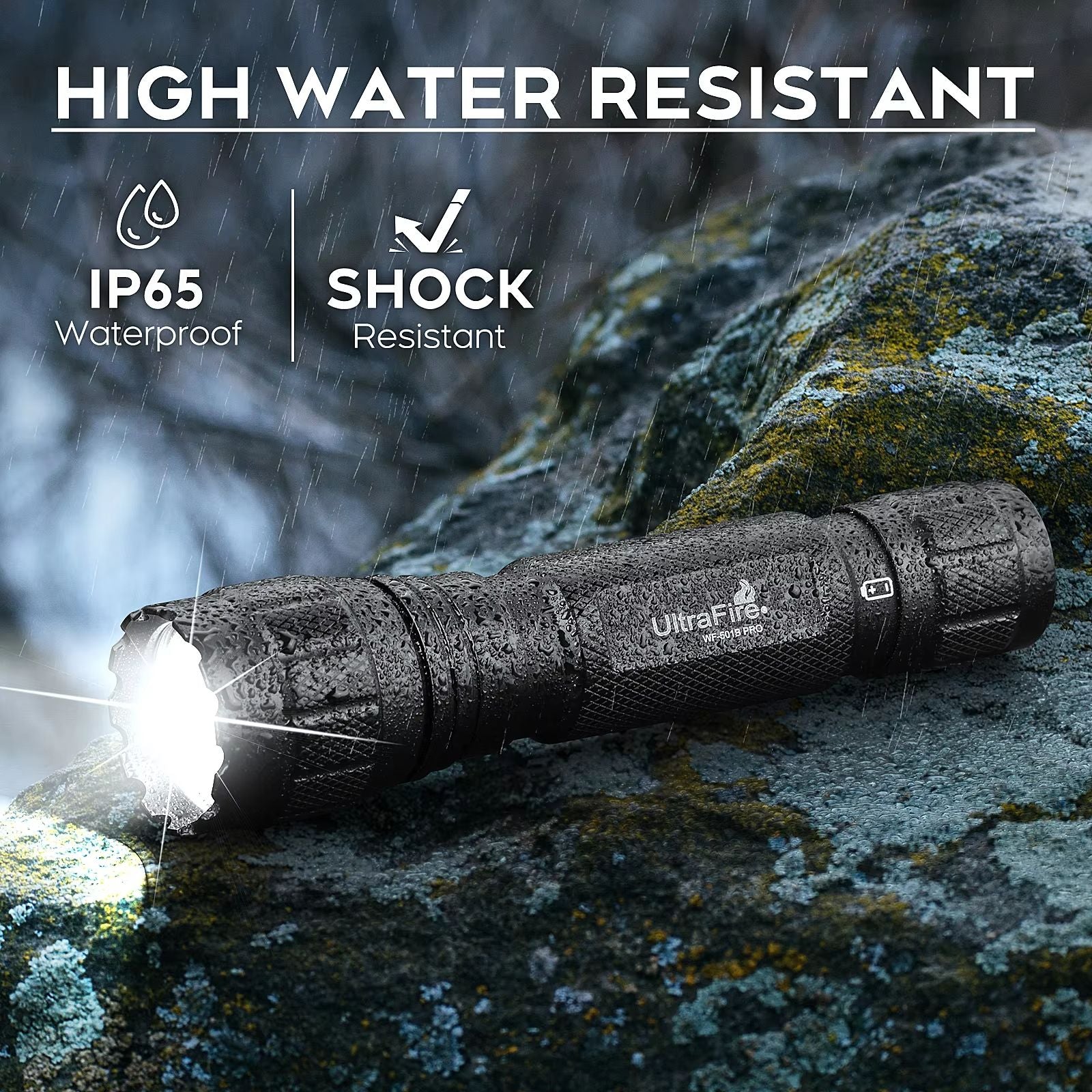 UltraFire WF501B Tactical LED Flashlight  1200 Lumens Rechargeable Torch For Police Army And Outdoo 3