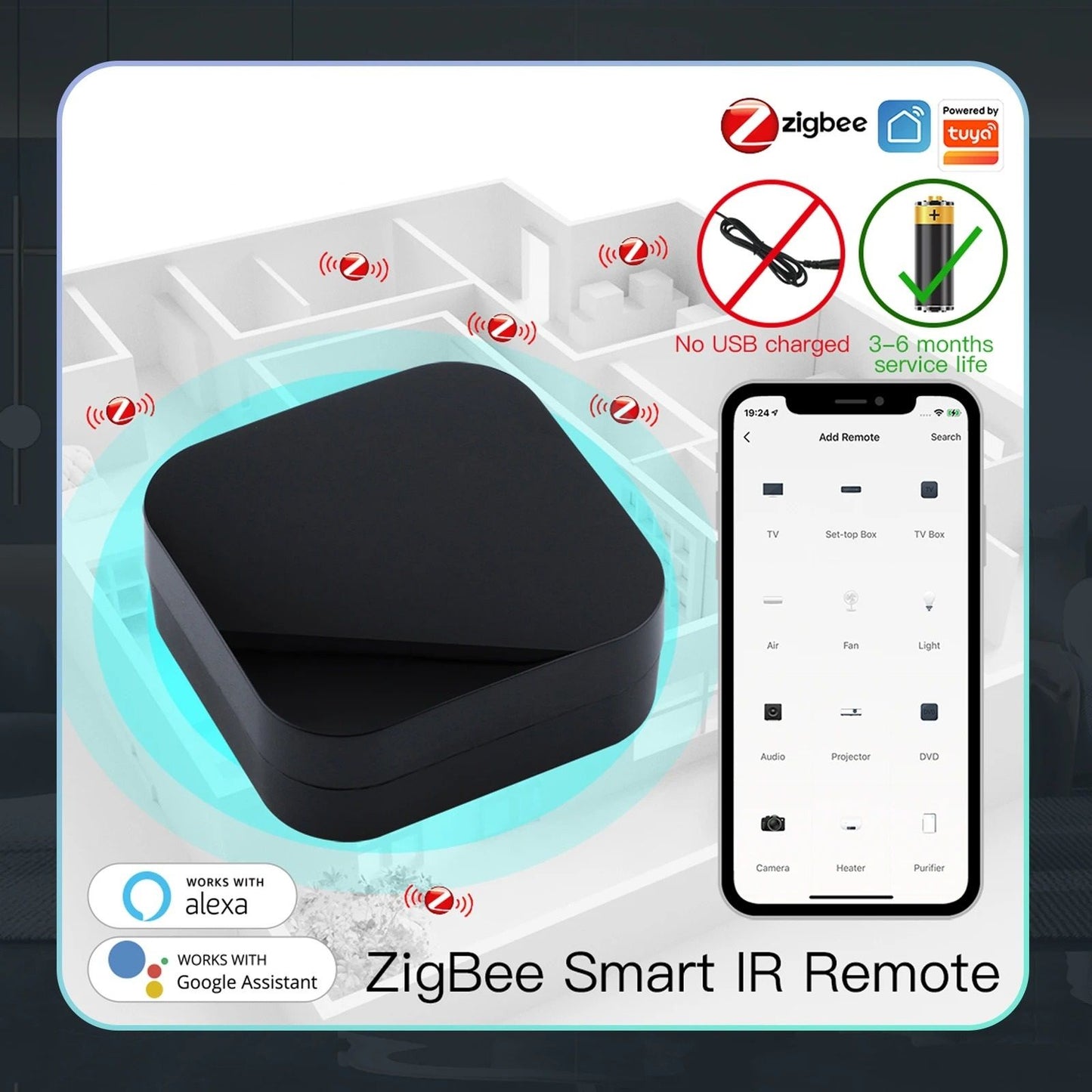 Smart IR Universal Remote Controller for Home Devices with Voice Control
