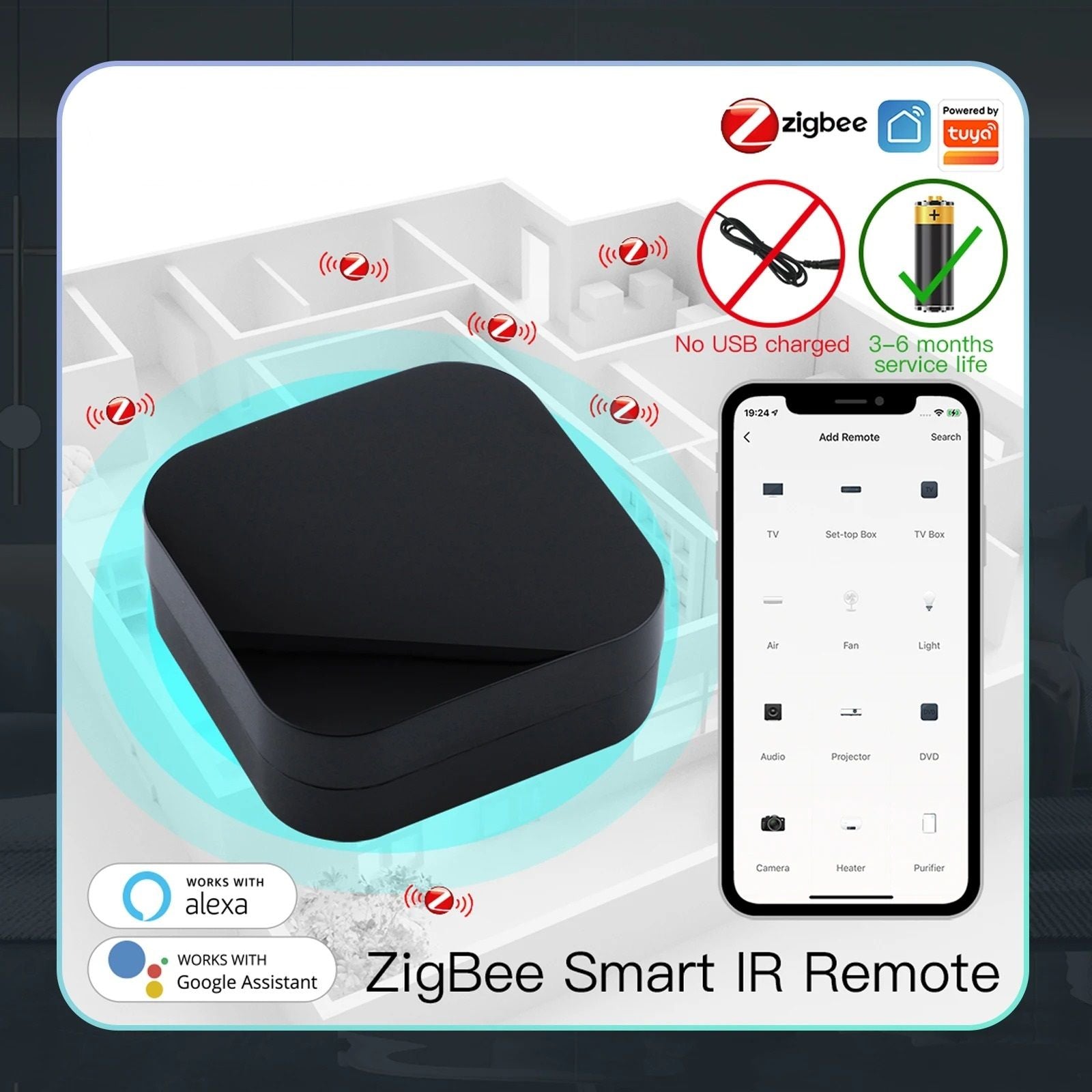 Smart IR Universal Remote Controller for Home Devices with Voice Control