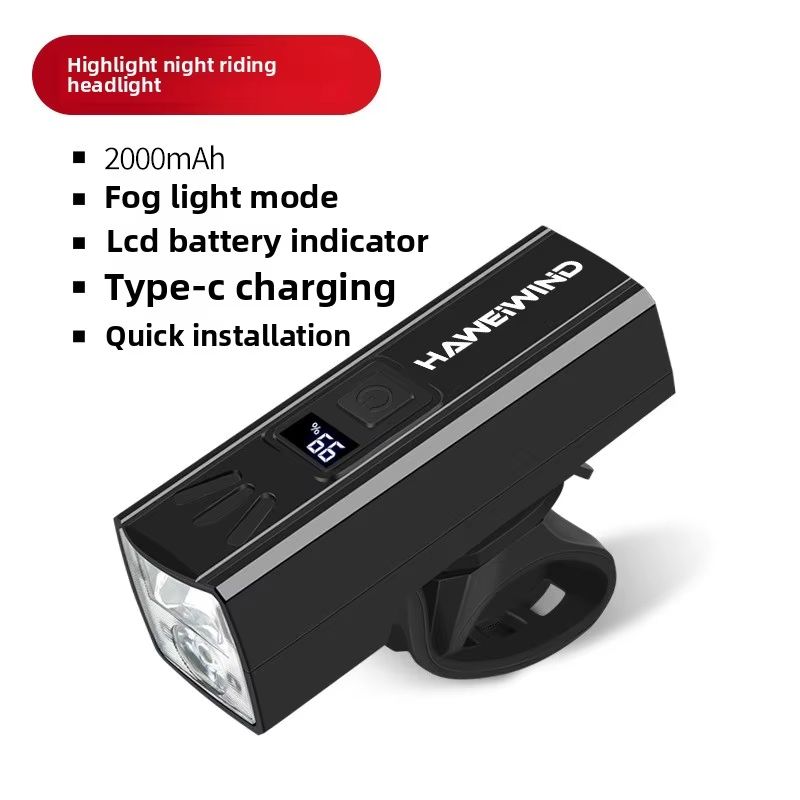 2000Lumens Rechargeable Bicycle Headlight  Waterproof MTB Front Light With Battery Level Display 6
