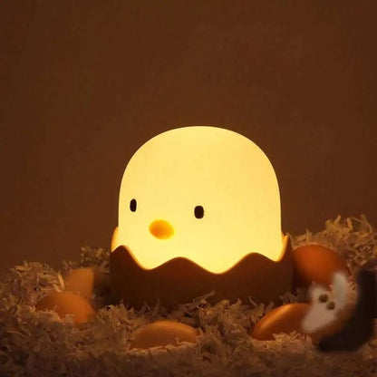 Cartoon Eggshell Chicken Touch Night Light Rechargeable LED Lamp