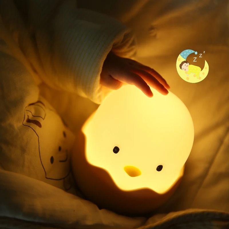 Cartoon Eggshell Chicken Touch Night Light Rechargeable LED Lamp 3
