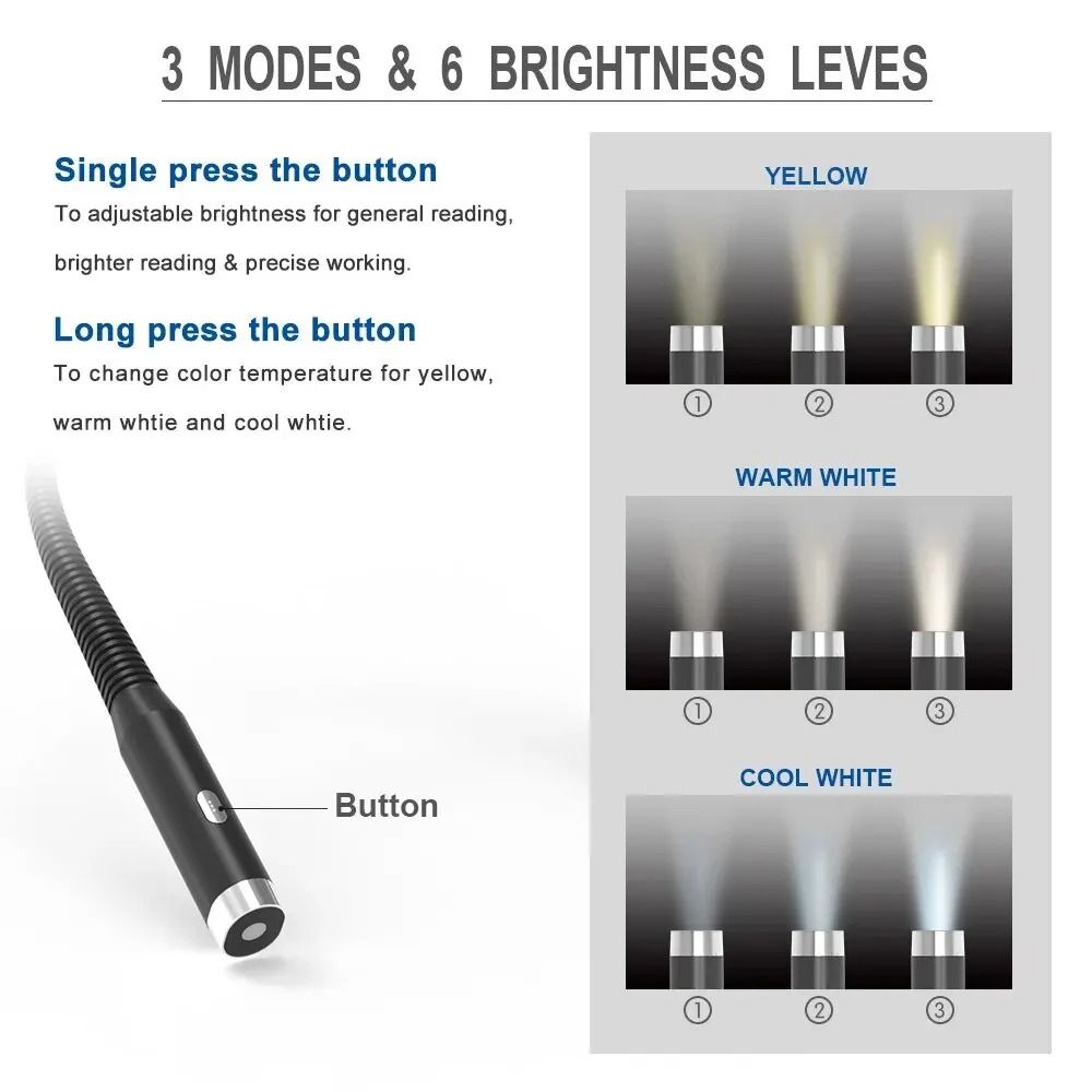 Flexible USB Neck Reading Light For Bedtime Reading 1