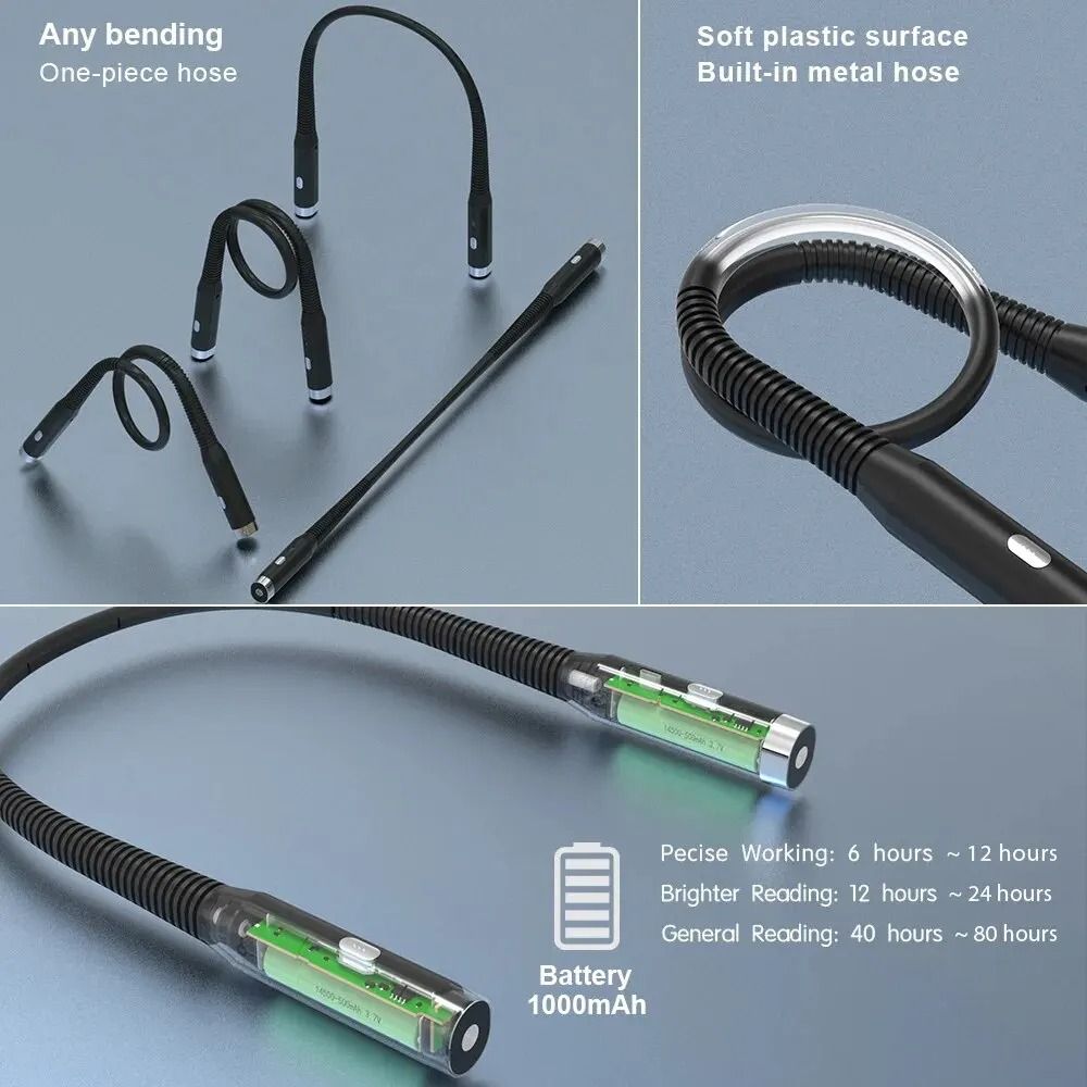 Flexible USB Neck Reading Light For Bedtime Reading 4
