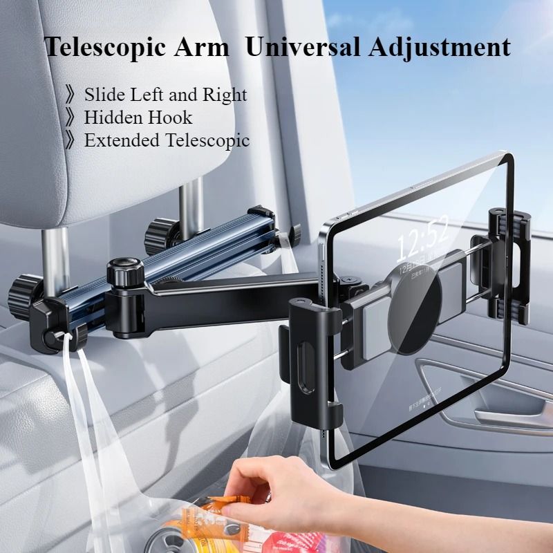 Telescopic Magnetic Tablet  Phone Mount For Car Headrest 1