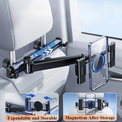 Telescopic Magnetic Tablet  Phone Mount For Car Headrest 3