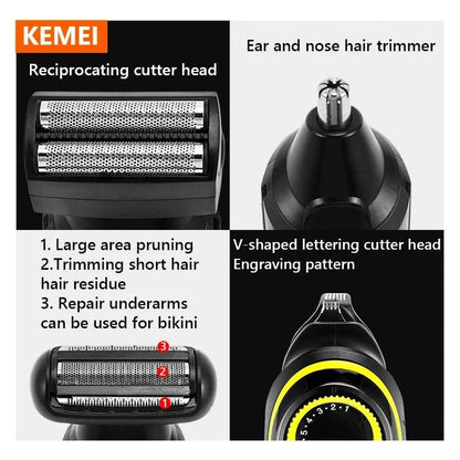 Kemei 5 In 1 Rechargeable Grooming Trimmer KM 696 4