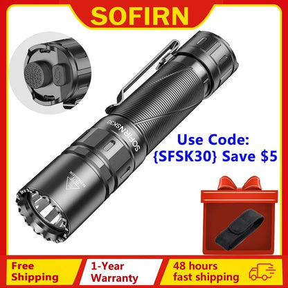 Sofirn SK30 3000LM Tactical Flashlight with USB C Rechargeable Battery