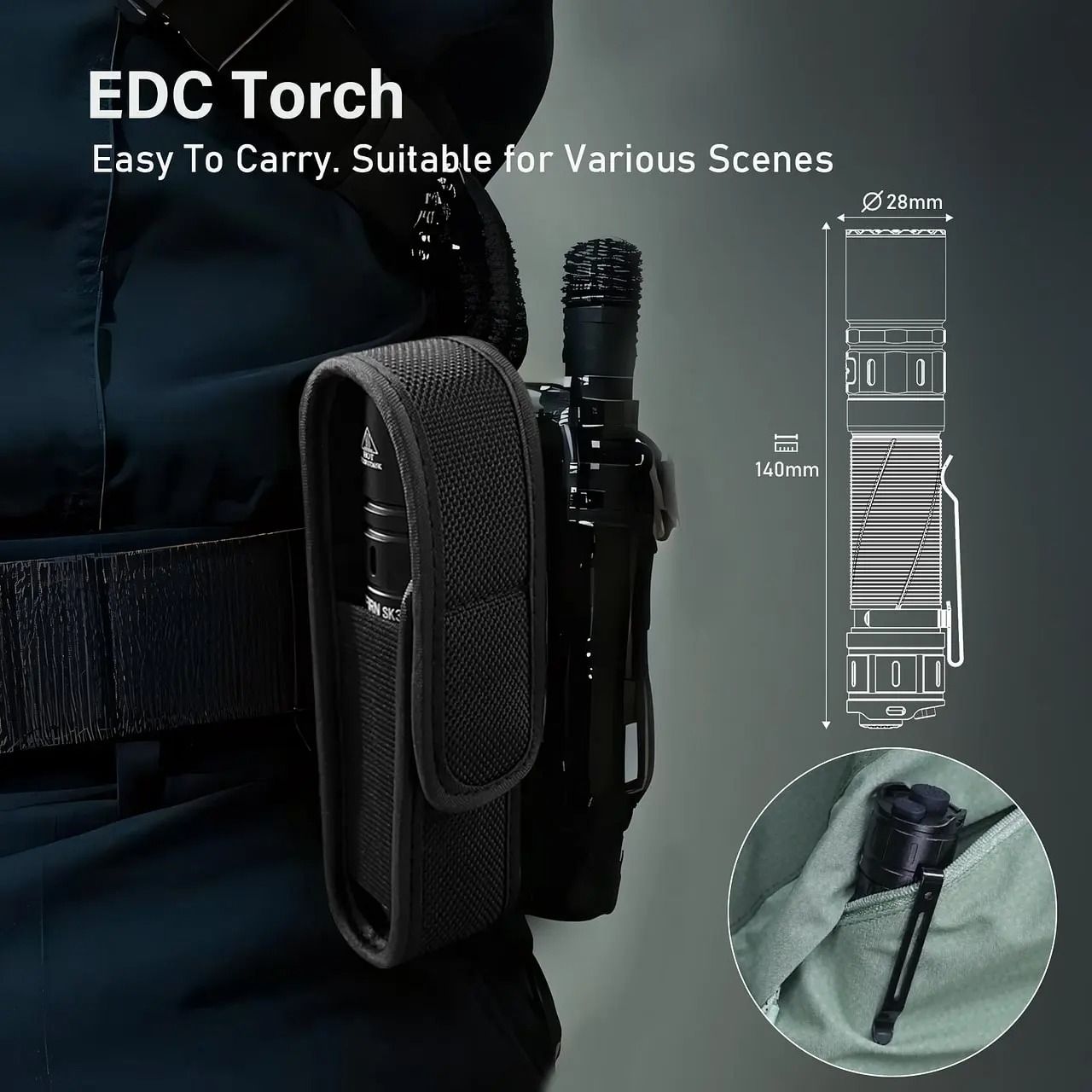 Sofirn SK30 3000LM Tactical Flashlight With USB C Rechargeable Battery 4