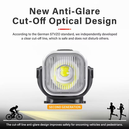 TOWILD CL1200 Smart Bike Headlight  1200 Lumen USBC Rechargeable Bicycle Light With Remote Control  1