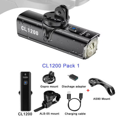 TOWILD CL1200 Smart Bike Headlight  1200 Lumen USBC Rechargeable Bicycle Light With Remote Control  10