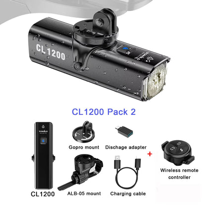 TOWILD CL1200 Smart Bike Headlight  1200 Lumen USBC Rechargeable Bicycle Light With Remote Control  11