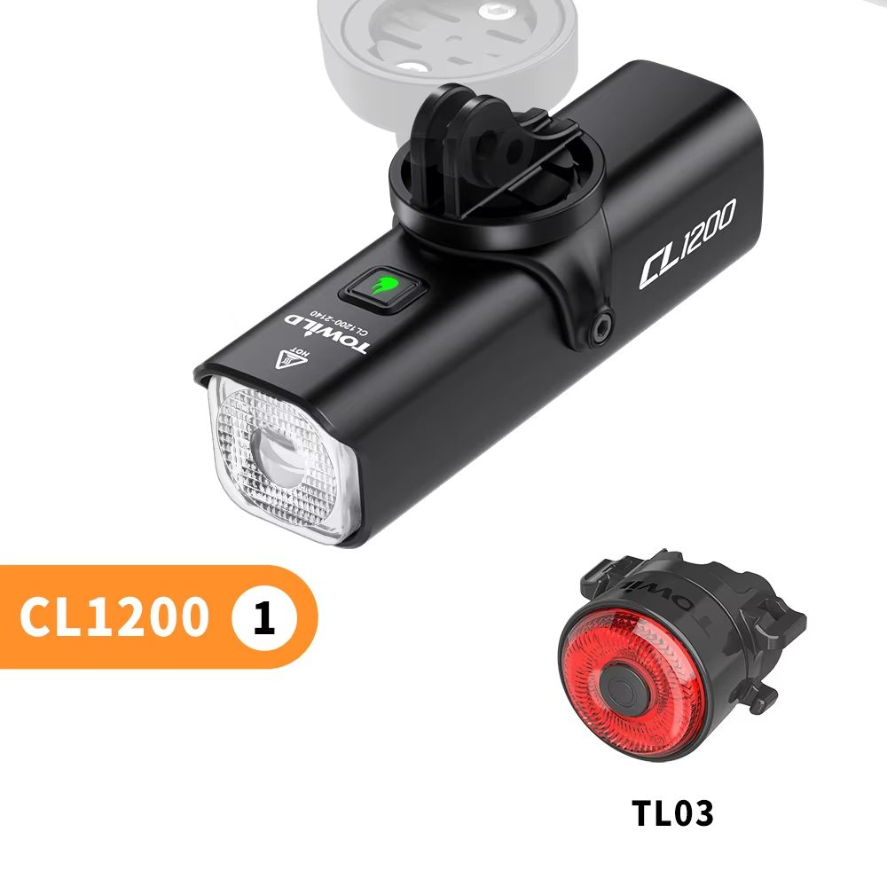 TOWILD CL1200 Smart Bike Headlight  1200 Lumen USBC Rechargeable Bicycle Light With Remote Control  12
