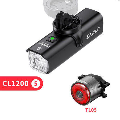 TOWILD CL1200 Smart Bike Headlight  1200 Lumen USBC Rechargeable Bicycle Light With Remote Control  15