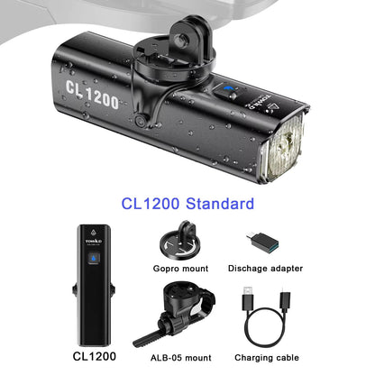 TOWILD CL1200 Smart Bike Headlight  1200 Lumen USBC Rechargeable Bicycle Light With Remote Control  6
