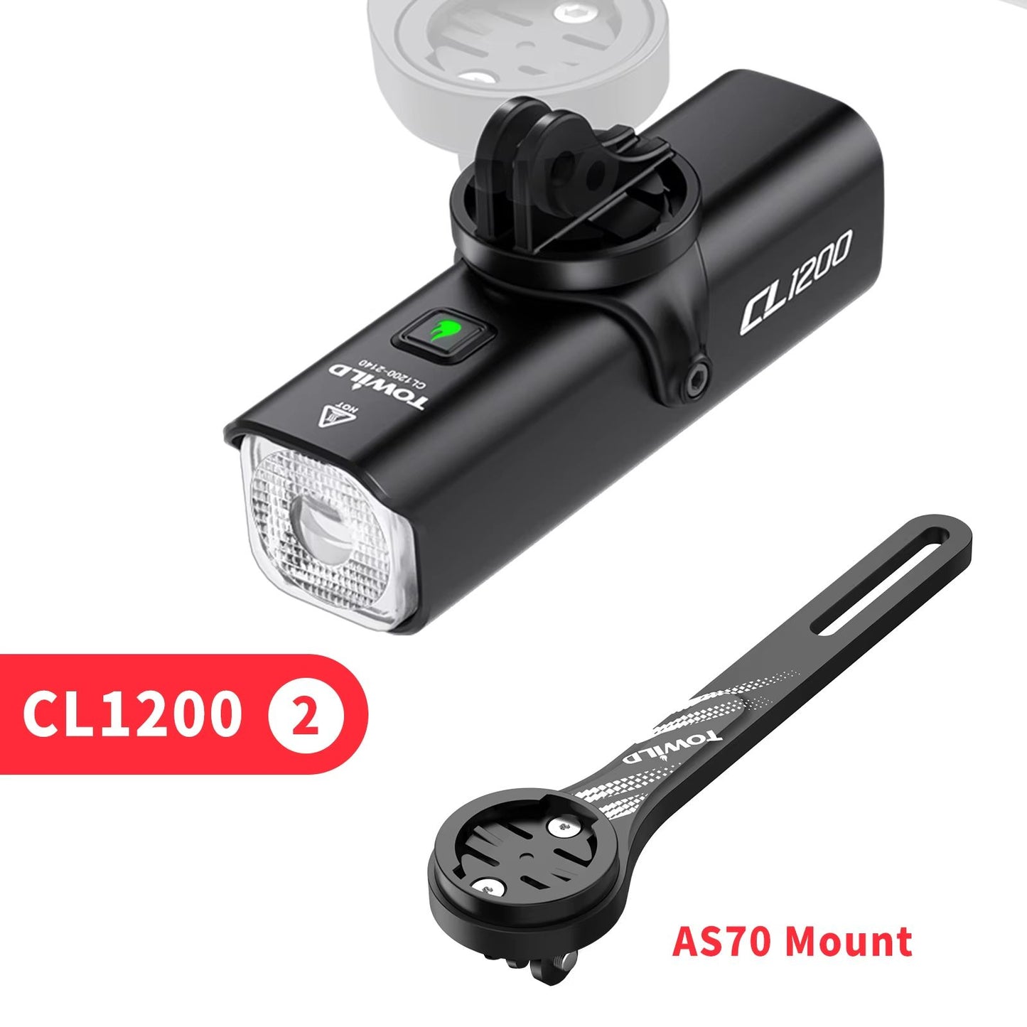 TOWILD CL1200 Smart Bike Headlight  1200 Lumen USBC Rechargeable Bicycle Light With Remote Control  8