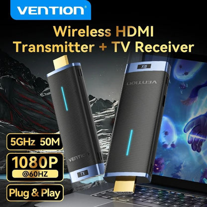 Vention Wireless HDMI Video Transmitter and Receiver Extender Kit