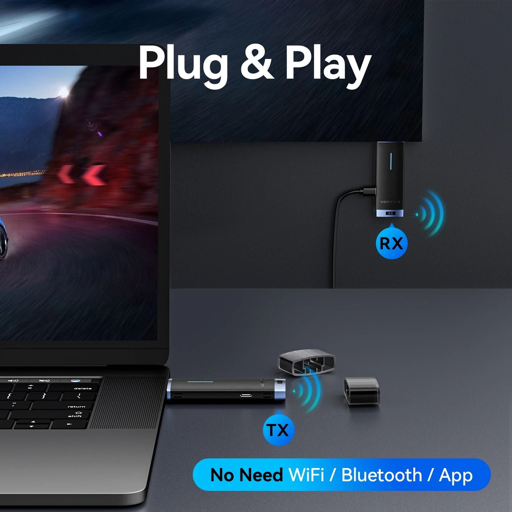 Vention Wireless HDMI Video Transmitter And Receiver Extender Kit 1