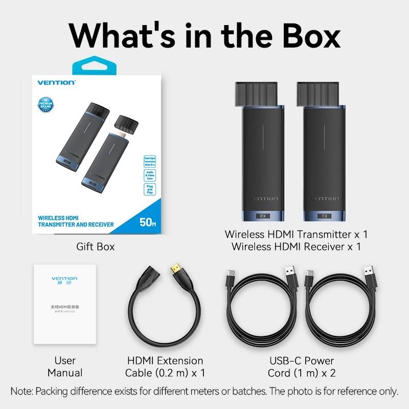 Vention Wireless HDMI Video Transmitter And Receiver Extender Kit 6