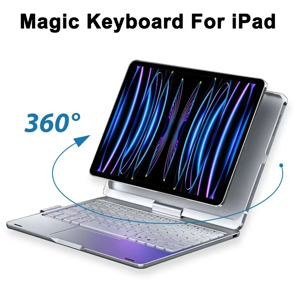 Magic Keyboard Case for iPad Pro & Air – Backlit Wireless Keyboard with Trackpad and Protective Cover