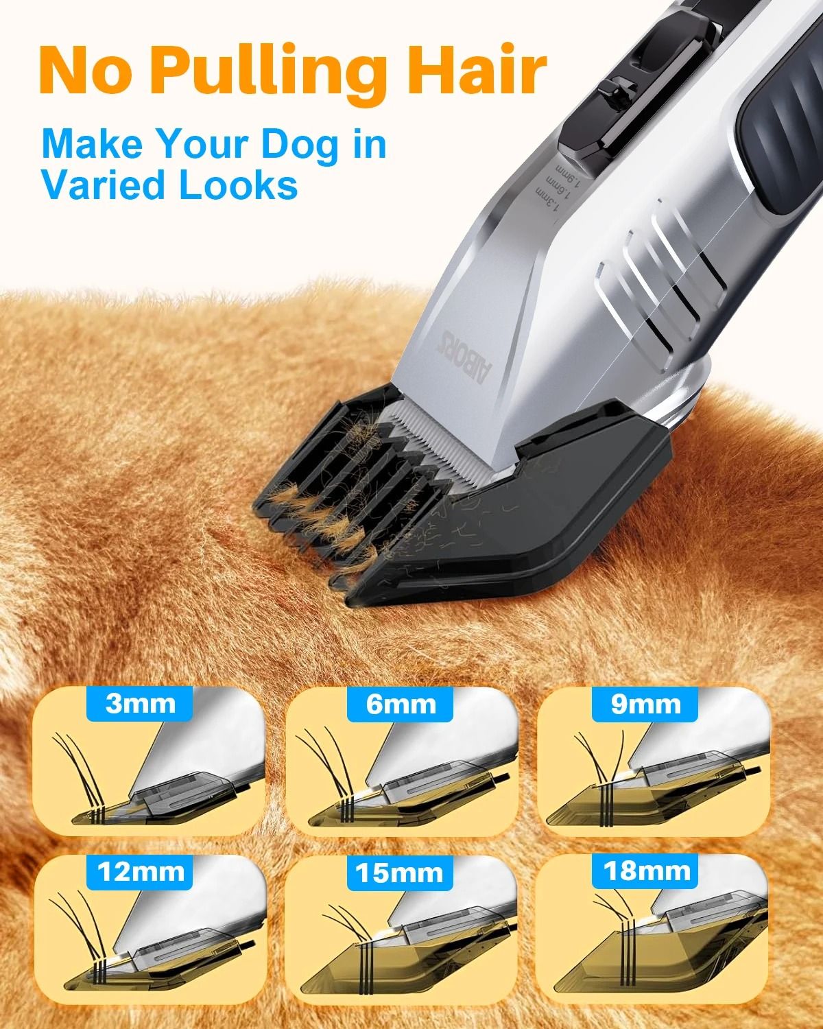 Aibors D10 Professional Dog Hair Clippers Grooming Kit For Pets 2