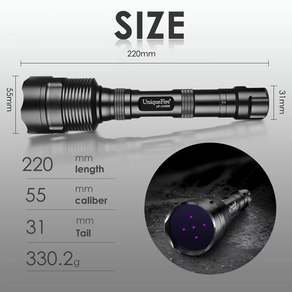 UniqueFire UV500 Black Light Flashlight  50W 365NM High Power UV Torch For Professional And Commerc 1