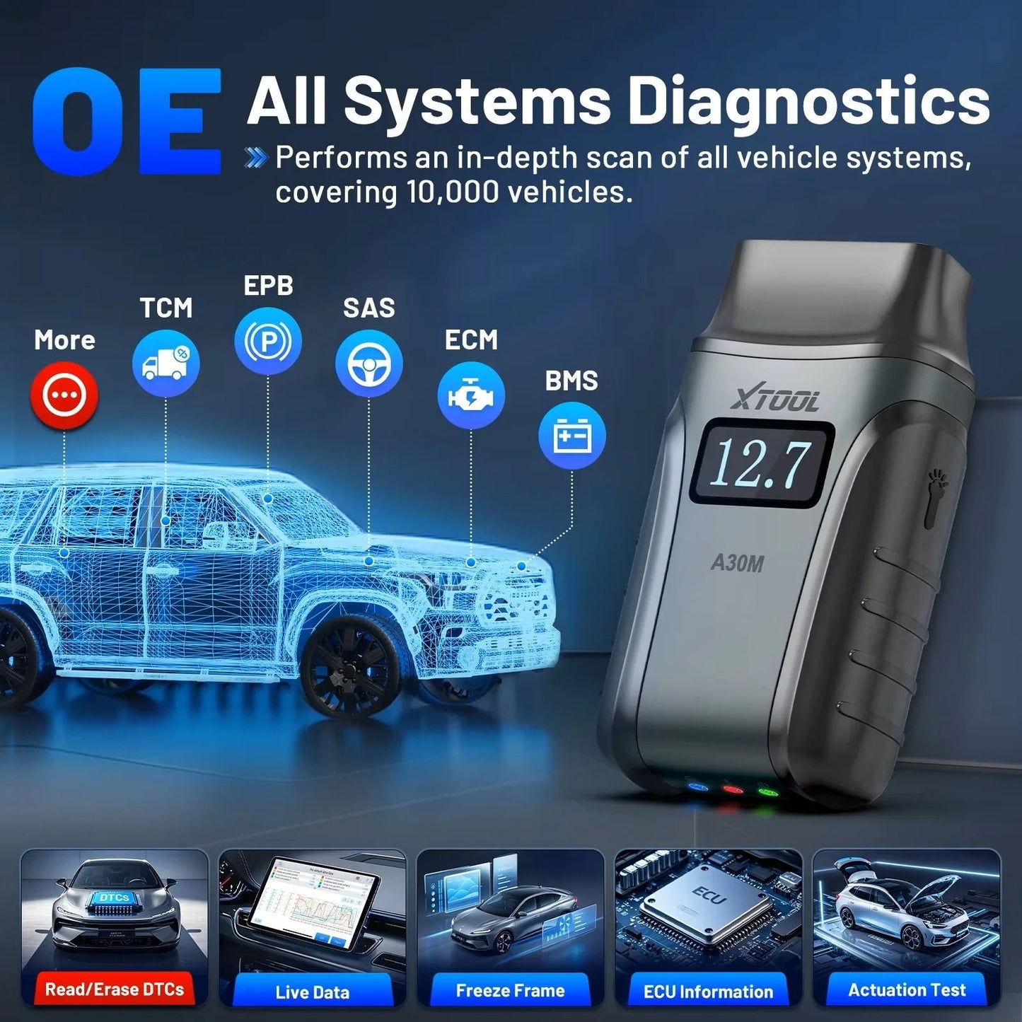 XTOOL Anyscan A30M OBD2 Bluetooth Scanner With 26 Reset Functions And All System Diagnostics 2