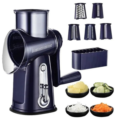 Vegetable Slicer Cutter Manual Drum Grater Multifunction Rotary Cheese Grater and Food Chopper