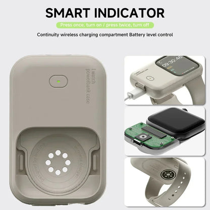 Portable Wireless Charger, Powerbank Device For Apple, Fast Charging Case for iWatch