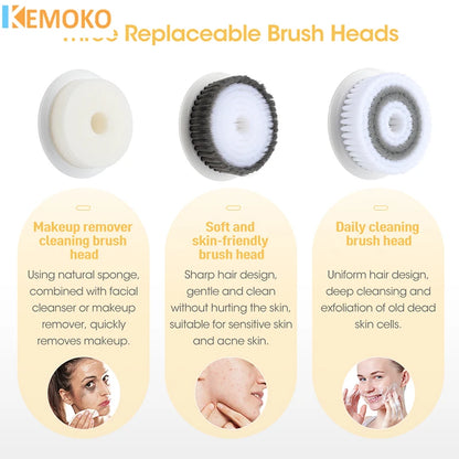 Professional Deep Pore Cleanser, 360 Degree Rotary Ultrasonic Facial Brush for Microcirculation Cleansing & Skin Bright