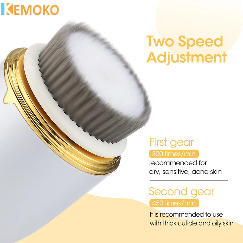 Professional Deep Pore Cleanser, 360 Degree Rotary Ultrasonic Facial Brush for Microcirculation Cleansing & Skin Bright