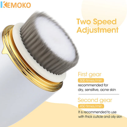 Professional Deep Pore Cleanser, 360 Degree Rotary Ultrasonic Facial Brush for Microcirculation Cleansing & Skin Bright