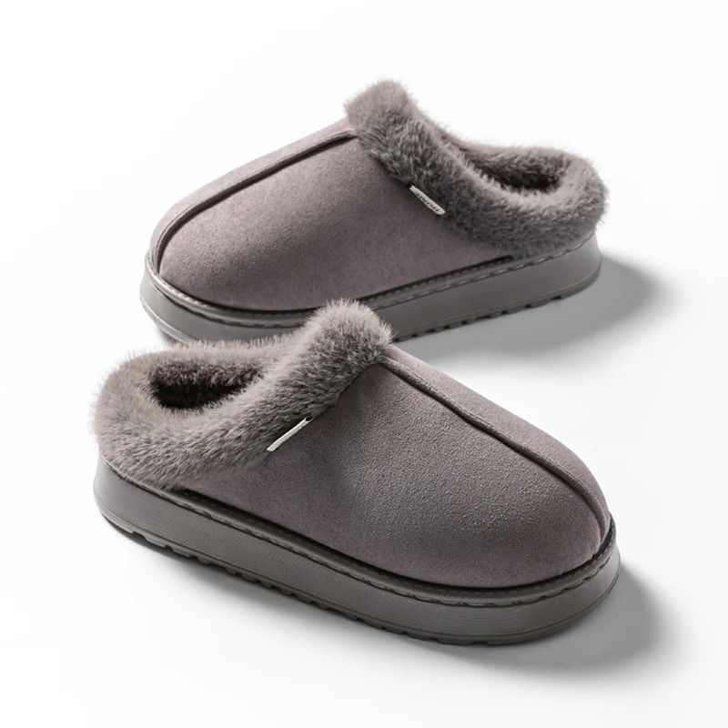 Women Fluffy Slippers Indoor Winter Anti Slip Warm Slippers 9