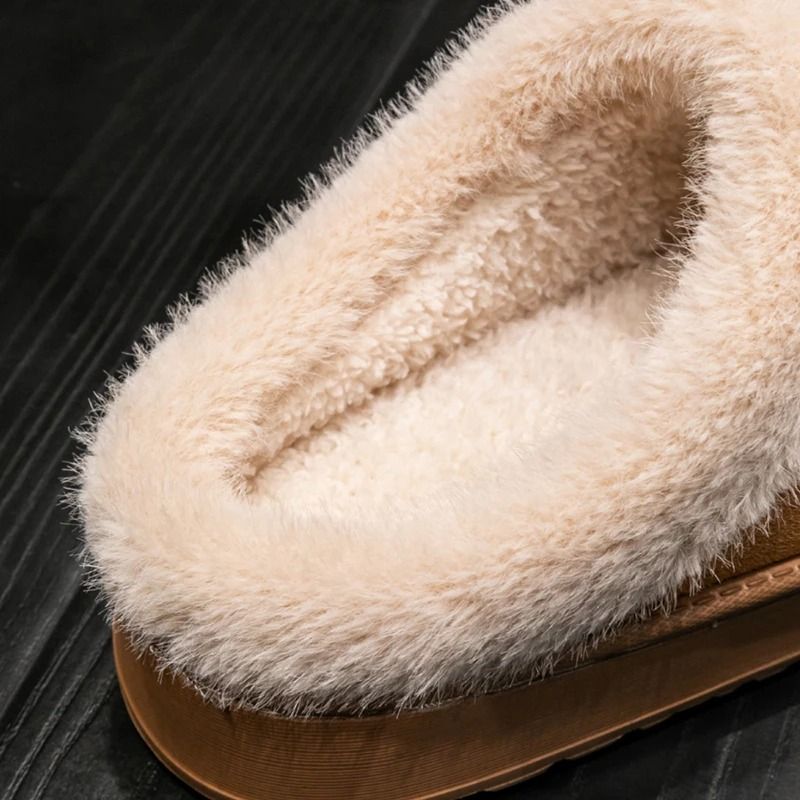 Women Fluffy Slippers Indoor Winter Anti Slip Warm Slippers 5
