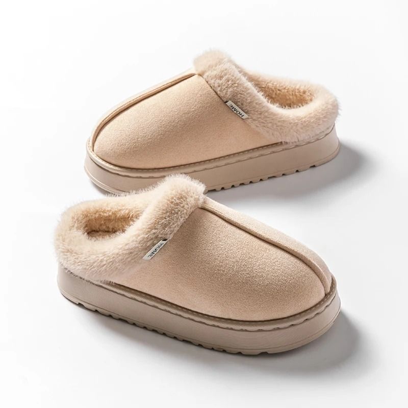 Women Fluffy Slippers Indoor Winter Anti Slip Warm Slippers 7