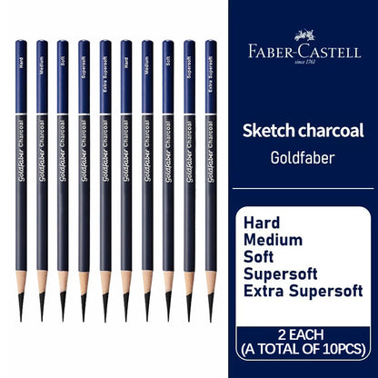 Faber Castell Goldfaber Charcoal Graphite Sketch Pencil Set for Sketching, Drawing & Shading Artists Art Supplies