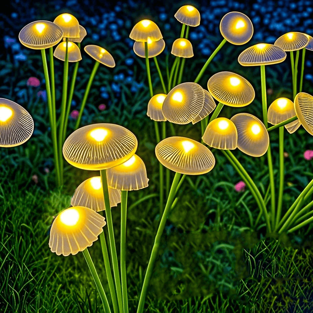 Dual Mode Solar Mushroom Lights Waterproof Outdoor Solar Lights For Garden Pathway Patio Decor With 7