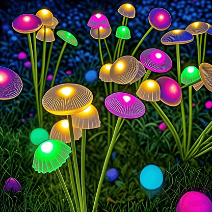 Dual Mode Solar Mushroom Lights Waterproof Outdoor Solar Lights For Garden Pathway Patio Decor With 8