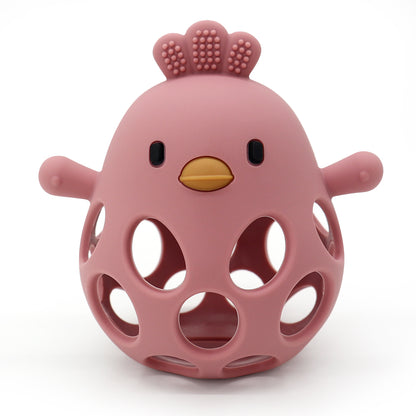 Baby Silicone Teether Toys Cartoon Chick Shape For Chewing Training Hollow Design For Easy Grip Soo 7