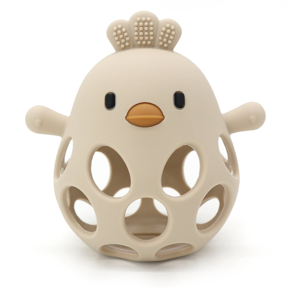 Baby Silicone Teether Toys Cartoon Chick Shape For Chewing Training Hollow Design For Easy Grip Soo 12