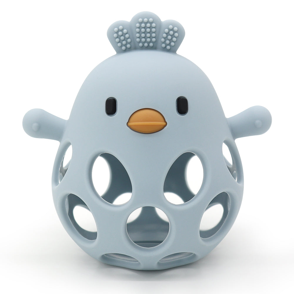 Baby Silicone Teether Toys Cartoon Chick Shape For Chewing Training Hollow Design For Easy Grip Soo 10