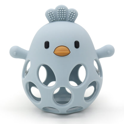 Baby Silicone Teether Toys Cartoon Chick Shape For Chewing Training Hollow Design For Easy Grip Soo 10