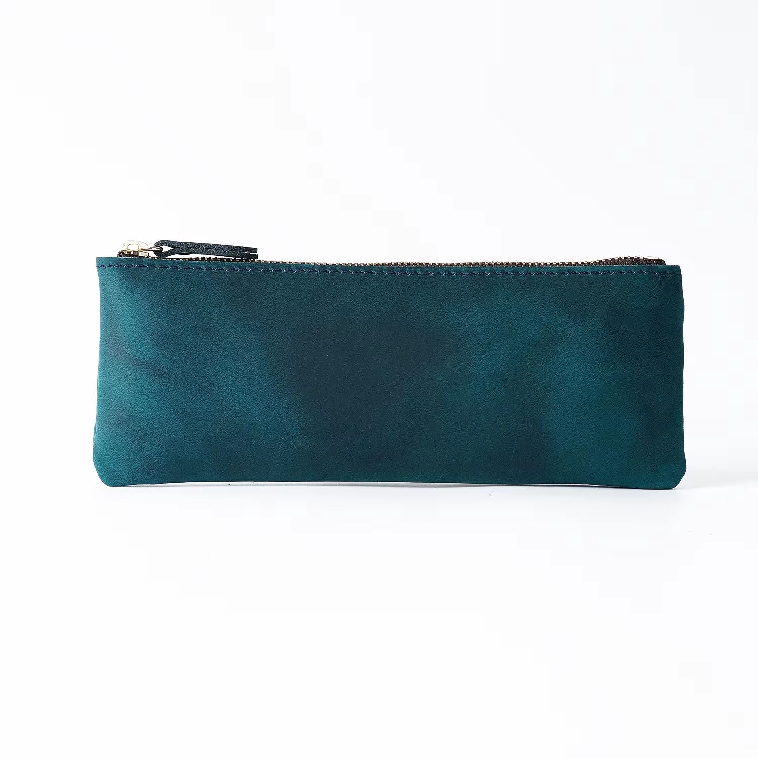 Vintage Genuine Leather Pencil Case  Handmade Large Capacity Zipper Organizer Bag With Patriotic Co 10
