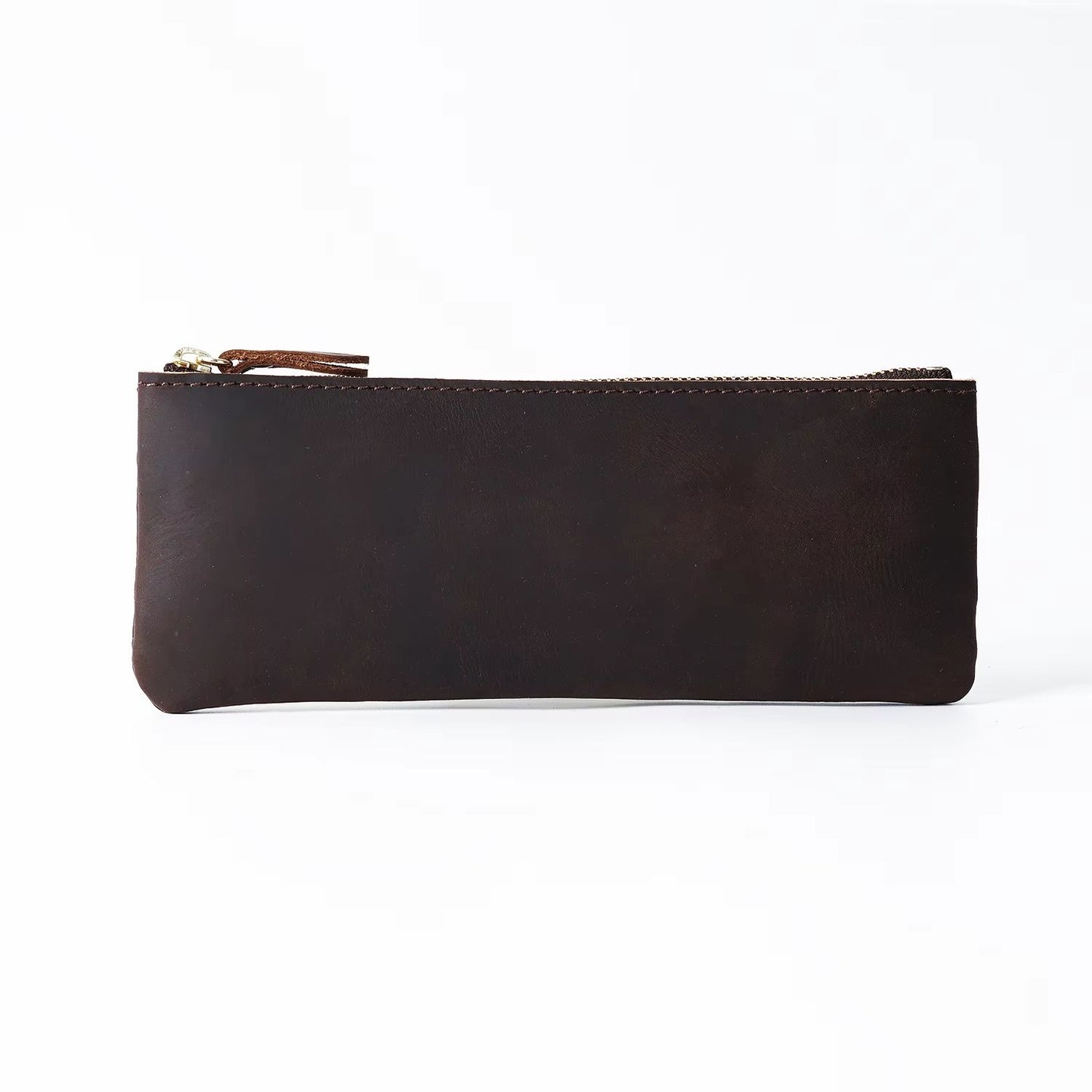 Vintage Genuine Leather Pencil Case  Handmade Large Capacity Zipper Organizer Bag With Patriotic Co 7