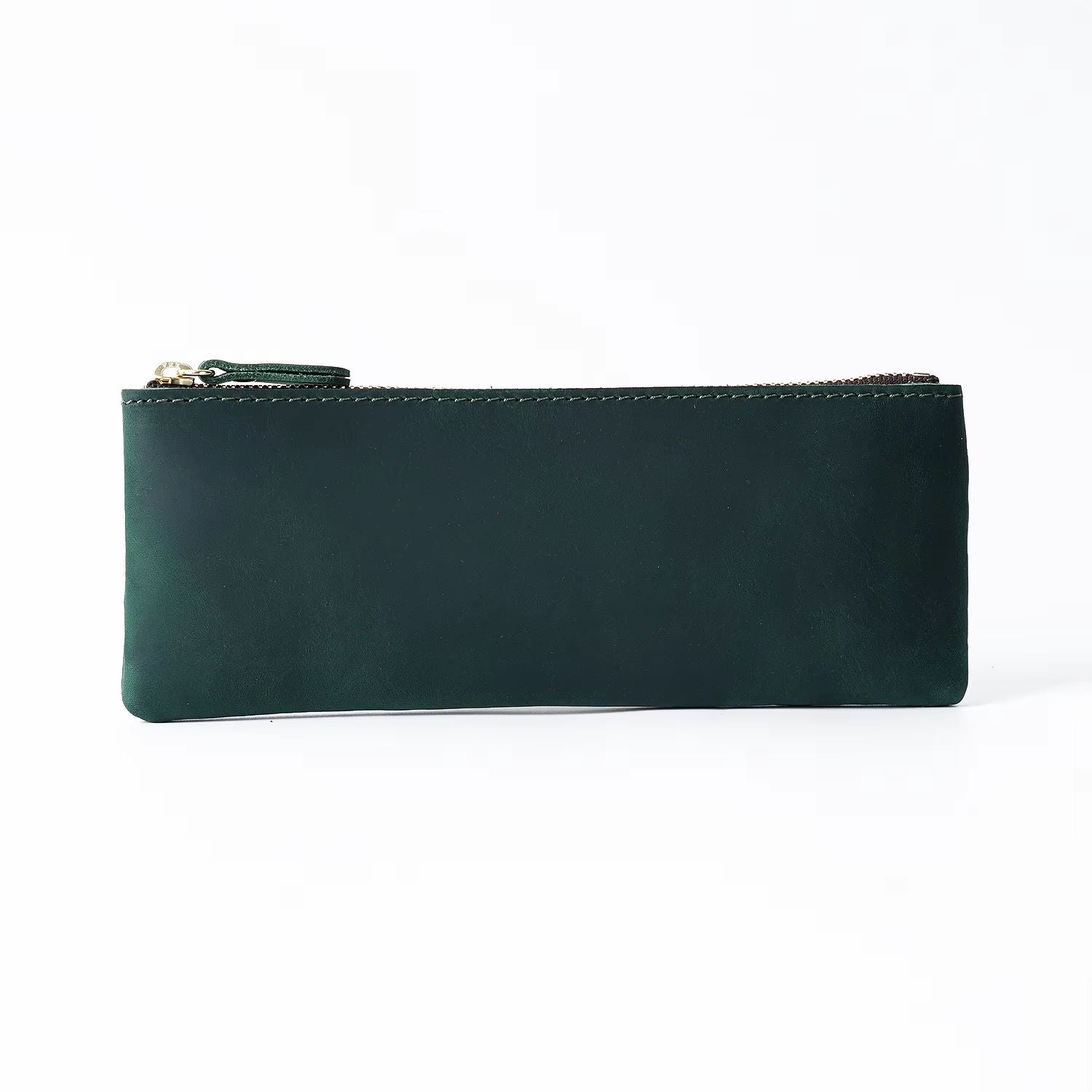 Vintage Genuine Leather Pencil Case  Handmade Large Capacity Zipper Organizer Bag With Patriotic Co 8