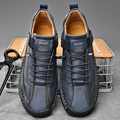 Handmade Leather Men Slip On Loafers Casual Breathable Flats 1