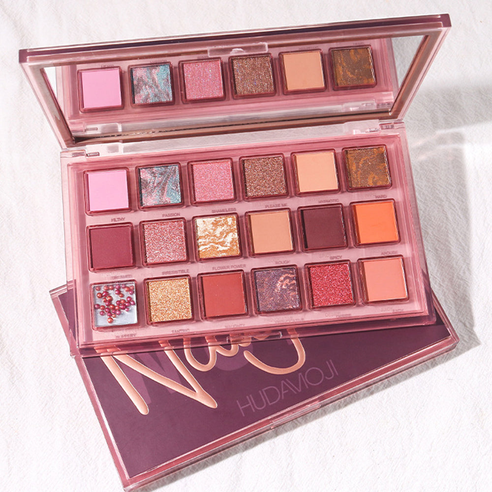 Waterproof Pomegranate Seeds Eyeshadow Palette Shimmer Matte Cosmetic Beauty Makeup
