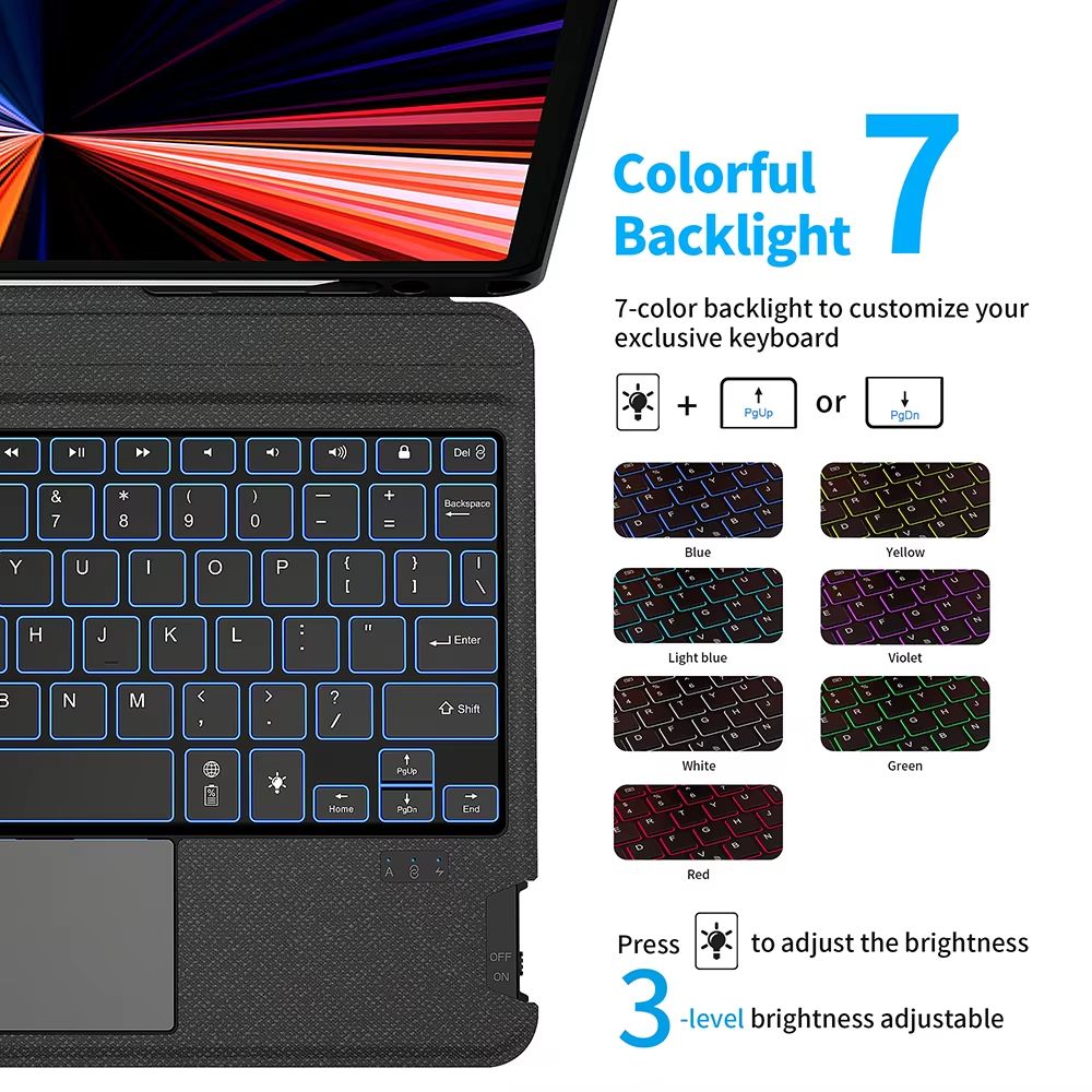 Detachable Magic Keyboard Case For IPad Pro 11  129  Smart Keyboard Cover For IPad Air M2M3 IPad 10 2